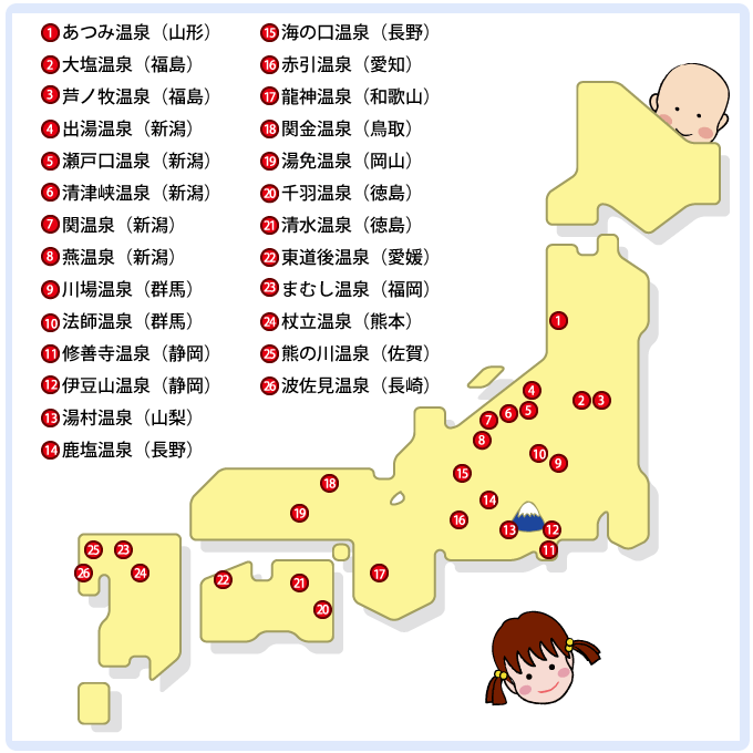 日本各地にある弘法大師様ゆかりの温泉